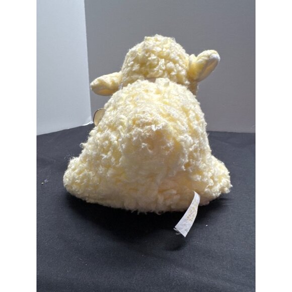 Vintage Fan Fair Wind-Up Yellow Lamb Musical Mary Had A Little Lamb Blue Eyes Pl - Picture 3 of 9